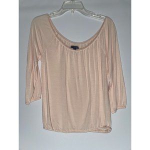 American Eagle Peach Blouse Lightweight 3/4 Sleeve Women's Small S